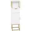 kleankin Mobiletto da Bagno con Cassetto Mobile Bagno 30x30x105cm Bianco | Mobile Colonna Bagno, Armadietto, Ripiano, Legno, Metallo