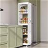 VIEKOS Libreria stretta 40 x 30 x 160 cm, scaffale alto salvaspazio con ruote e barre di protezione, versatile come armadio alto da cucina, scaffale da bagno, armadietto multiuso, bianco
