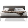 EVERGREENWEB MATERASSI & BEDS EVERGREENWEB Letto Matrimoniale Francese in doghe in legno e testata quadrata stondata| facile da montare, Letto di Design | Colore Tortora |Mod. Tokio