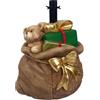 COSE DA CASA Base per Albero di Natale a Forma di Sacco Marrone con Orsetto Pacco Regalo Fiocco Oro Base Piede Cesto di Supporto Decorazione addobbo Natalizio arredo casa Particolare
