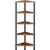 HOOBRO Scaffale Libreria ad Angolo, Scaffale a 5 Livelli, con Struttura Metallica in Stile Industriale, Organizzatore Espositore per Piante, per Piccolo Spazio, Marrone Vintage EBF33CJ01