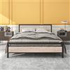 BOFENG Telaio per letto king size da 1,5 m con testiera in legno, piattaforma in metallo resistente, per letto king size, con contenitore, senza bisogno di molle, base per materasso, supporto a doghe