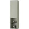 Inbagno Colonna Bagno Sospesa 115 Cm Verde Salvia - Mobile Pensile Con Anta Soft-Close E Quattro Ripiani - Linea Nuvola