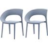 Rebecca Mobili Set 2 Sedie da cucina, Sedia impilabile,Blu Grigio, in Polipropilene, stile Moderno - Misure HxLxP: 82,5 x 54 x 60 cm - Art. RE7248
