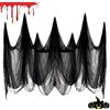 Huifengjie 2Mx10M Panno Raccapricciante,Decorazione di Halloween, Garza Panno di Halloween, Decorazioni Horror Cheesecloth, Case infestate spettrali Decorazioni Rifornimenti per Feste, (Nero)