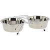 Kerbl Pet Supporto per ciotole doppio, 2x450 ml, 29x13,5x7 cm, in acciaio inox, per gatti, cani di piccola e grande taglia, ciotole per cani, cibo e acqua