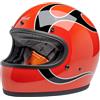 Biltwell 1002-593-504 HELMET GRINGO COMPETITION ORANGE W FLAMES LG CASCO