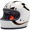 Biltwell 1002-561-504 HELMET GRINGO GLOSS WHITE/BLACK W FLAMES FLAM LG CASCO
