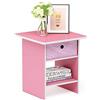 Furinno Tavolino con Cassetto, Legno, Rosa (Pink/Light Pink), 39.37 x 39.37 x 45.21 cm