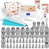 Wenburg Sac à poche con beccucci - 100 pezzi - Set di beccucci per torte in acciaio inox - Set professionale per gli ambiziosi hobbisti - Versatile