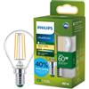 Philips Lampadina LED UltraEfficient Trasparente P45 a Filamento, Attacco E14 Piccolo Edison, Classe Energetica A, 806 lm, Equivalente 60W, Bianco Caldo (2700K), EyeComfort, 50.000 ore, Pacco da 1