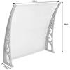 Willonin Tendalino per porta d'ingresso Marquise solare porta anti sole, protezione per riparo in policarbonato (100 x 100 cm, bianco grigio)