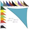 MENGH Tenda da sole impermeabile, triangolare, resistente alle intemperie, in poliestere di alta qualità, molte lunghezze e larghezze a scelta, con corde di fissaggio, 1,6 x 1,6 x 1,6 m, blu mare