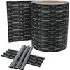 UISEBRT Strisce frangivista in PVC per stuoie a doppia asta, 35 m x 19 cm, pellicola opaca per recinzione con 20 clip di fissaggio, per recinzione da giardino e balcone, motivo rattan