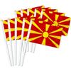 Petite Pine 25 bandiere portatili della Macedonia, bandiere tenute in mano con decorazione macedone, striscione decorativo