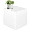 Kloris Cubo Sgabello tavolino quadrato cm 45x45x45 BIANCO polietilene per giardino e interni