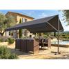 CONCEPT USINE | Tenda avvolgibile manuale a doppia pendenza 4 x 3 m | ISEO Grigio | Tela poliestere idrorepellente | Protezione UV | Comoda vestibilità con manovella | Struttura in alluminio leggera e
