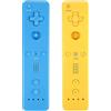 Yosikr Wii Controller Set di 2 Telecomando Wii con Custodia in Silicone e Cinturino da Polso Compatibile con Wii/Wii U (Giallo e Blu)