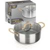KASANOVA Casseruola 24 cm triplo strato Tri Ply - Gold con coperchio