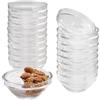 Roucerlin 20 pezzi Mini Ciotole in Vetro trasparenti da 2,8 pollici, ciotoline per aperitivo extra spessore da 2,56 oz, mini tazze di Coppe gelato impilabili per spezie
