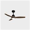 Sulion - Ventilatore da soffitto con luce LED - Motore DC silenzioso - per esterni IP44 e interni- Telecomando - Timer - Modalità Estate/Inverno - 3 pale (Nero Legno Scuro, Medio)