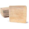 BOX And Tree- 200 Piatti Usa e Getta in Foglia di Palma 20x20 cm | Alternativa ai Piatti in Plastica | Effetto legno Naturale, stile Bambù | Per Buffet e Matrimoni