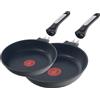 ECO-DE ECODE® Set Padelle Antiaderenti per Induzione e Gas con 2 Manici Removibili - Kit Salvaspazio da 20 e 24 cm Adatte a Forno, Lavastoviglie e Tutti i Piani Cottura - In Alluminio Fuso Non Tossiche