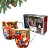CARMANI - Set di 2 tazze di Natale, festa festa tazza per tè, caffè, cioccolata calda decorata con tema natalizio 400ml