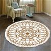 Tomifine Tappeto Bohémien, Motivo Mandala Rotondo Tessuto Tappeti con Nappe per Camera Letto, Corridoio, Soggiorno, Lavabile in Lavatrice (100cm,Marrone)