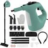 RELAX4LIFE Pulitore a Vapore Portatile 1400 W, Pistola a Vapore con Serbatoio Acqua da 400 ML con Blocco di Sicurezza per Bambini, 14 Accessori e Tempo di Utilizzo Illimitato, Senza Chimici (VERDE)
