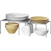 mDesign Porta piatti e Porta stoviglie allungabile - Scaffale cucina salvaspazio - Ideale per ottimizzare gli spazi e sfruttare ogni centimetro - argento