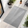 Teppium Tappeto per Soggiorno, Camera da Letto, Veranda - Pelo Corto Grigio Effetto Alto-Basso, Morbido e Lavabile, Adatto per Esterni, Facile da Pulire, 200x290 cm