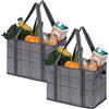 VENO - 2 unità - Borsa per la spesa extra large, riutilizzabile, di alta qualità - Borsa per il carrello della spesa - Contenitore portaoggetti - Borsa multiuso (Nero/Finestra - Set XL da 2)