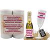 Bombo Idea regalo per festeggiare la Cugina, Bottiglia di Vino Spumante da 20 cl più Bicchiere flûte Piegato