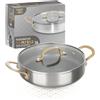 KASANOVA Tegame 24 cm triplo strato Tri Ply - Gold con coperchio