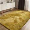 benuta Basic Tappeto salotto Furry - Giallo 160x230 cm - Soffice salotto - Retro antiscivolo - Lavabile - Compatibile con riscaldamento pavimento