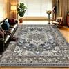 WUTONG Tappeto Orientale Vintage Medaglione 140x200 cm Blu Navy,Pelo Corto | Lavabile in Lavatrice e Antiscivolo, Antimacchia, Tatto Vellutato per Soggiorno Elegante e Camera Letto