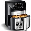 Gourmia GAF798 Friggitrice ad aria digitale - frittura sana senza olio - 10 funzioni di cottura a un tocco - Istruzioni guidate per la cottura - Facile pulizia - Cesto da 7 litri - Ricettario