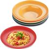 PORFOYO Set di 6 piatti da pasta, profondi, piatti da campeggio, piatti da 23 cm, in plastica, lavabili in lavastoviglie, colore: bianco, rotondi, piatti fondi per camper, feste, picnic, campeggio