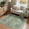 INOVADAY Vintage Tappeto 120x180 cm Tappeti Verde grigio | Tappeto Salotto, Tappeto Camera da letto, Lavabile in Lavatrice, Sala da pranzo, Cucina, Morbida, Slavata, Stampato, OEKO