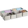 mDesign Set da 6 Organizer armadio - Ideali come organizer cassetti - Portabiancheria in tessuto traspirante - grigio talpa/beige