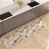 NARCISO Tappeto Cucina Antiscivolo Lavabile 100% Vinile Gommato Antimacchia, Passatoia Cucina Antiscivolo Lavabile, Tappeti Runner Disponibili in Varie Metrature (Marmo Fiore Bianco, 52x240cm)