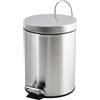 MSV, piccolo secchio per pediluvio da bagno/toilette - finitura argento lucida - 5 litri - 20 x 27 cm
