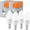 LEDVANCE 4 x Ledvance LED Smart+ Candela 4,9W = 40W E14 Opale 470lm RGBW 2700K-6500K Dimmerabile App Google Alexa WiFi