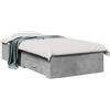 vidaXL Struttura letto con cassetti e contenitore, colore grigio cemento, realizzata in materiale composito di legno