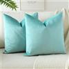 JOTOM Set Di 2 Fodere In Velluto Morbido Solido Fodere Di Cuscino Decorativo Cuscino Fodere Per Cuscini Da Letto Per La Decorazione Della Casa Per Divano Camera Da Letto 50x50 cm(Verde Acqua)