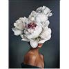 OYFFL Flower Woman Head Nordic Abstract Wall Art Print Painting Canvas Poster Modern Decorative Picture Living Room Decoration (50 * 70cm Unframed,K)