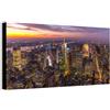 Wallazz Quadri Moderni Soggiorno New York, Skyline - 100% Made in Italy - Stampa HD su Tela Canvas - Quadro Camera da Letto - Qualità Artigianale - 60x120cm