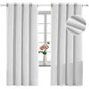 YSTELLAA Tenda 100% Oscurante Da Interno 2 Pezzi, 140×175cm, Tenda Velluto Fonoassorbenti, Tende Termiche Isolanti Per Interni, Con Anelli, Moderne, Per Camera Da Letto, Beige Bianco