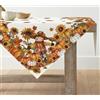 Artoid Mode Tovaglia Autunnale Zucche Spaventapasseri Girasoli 100x100 cm | Stagionale Fall Biancheria da Tavola Decorativa per Cucina Interni Vacanze Feste